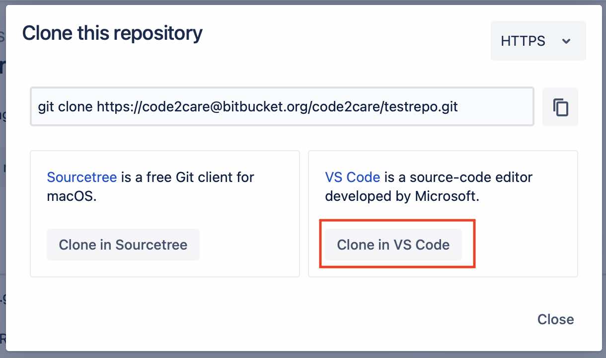 Clone Bitbucket repo in VS Code Code2care